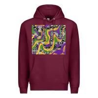 Burgundy Mardi Gras Cowhide Premium Hoodie - RanaPortraitStore