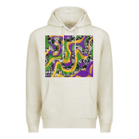 Oatmeal Heather Mardi Gras Cowhide Premium Hoodie - RanaPortraitStore