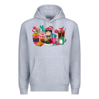 Heather Grey But first cafecito y chismecito Premium Hoodie - RanaPortraitStore