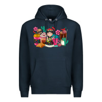 Navy But first cafecito y chismecito Premium Hoodie - RanaPortraitStore
