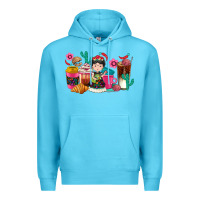 Ocean Blue But first cafecito y chismecito Premium Hoodie - RanaPortraitStore