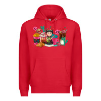 Red But first cafecito y chismecito Premium Hoodie - RanaPortraitStore