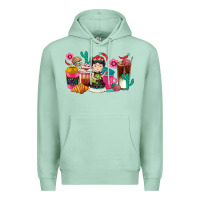 Seafoam But first cafecito y chismecito Premium Hoodie - RanaPortraitStore