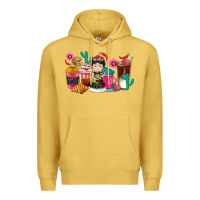 Antique Gold But first cafecito y chismecito Premium Hoodie - RanaPortraitStore