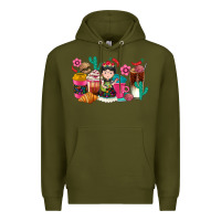 Army Green But first cafecito y chismecito Premium Hoodie - RanaPortraitStore