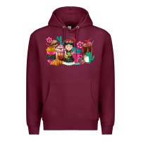 Burgundy But first cafecito y chismecito Premium Hoodie - RanaPortraitStore