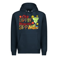 Navy Chip dippin' margarita sippin' Premium Hoodie - RanaPortraitStore