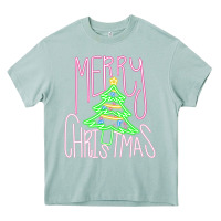 Arona Merry Neon Christmas Heavy Core Tee - CowhideDigitalArt