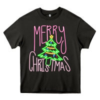 Asphalt Merry Neon Christmas Heavy Core Tee - CowhideDigitalArt