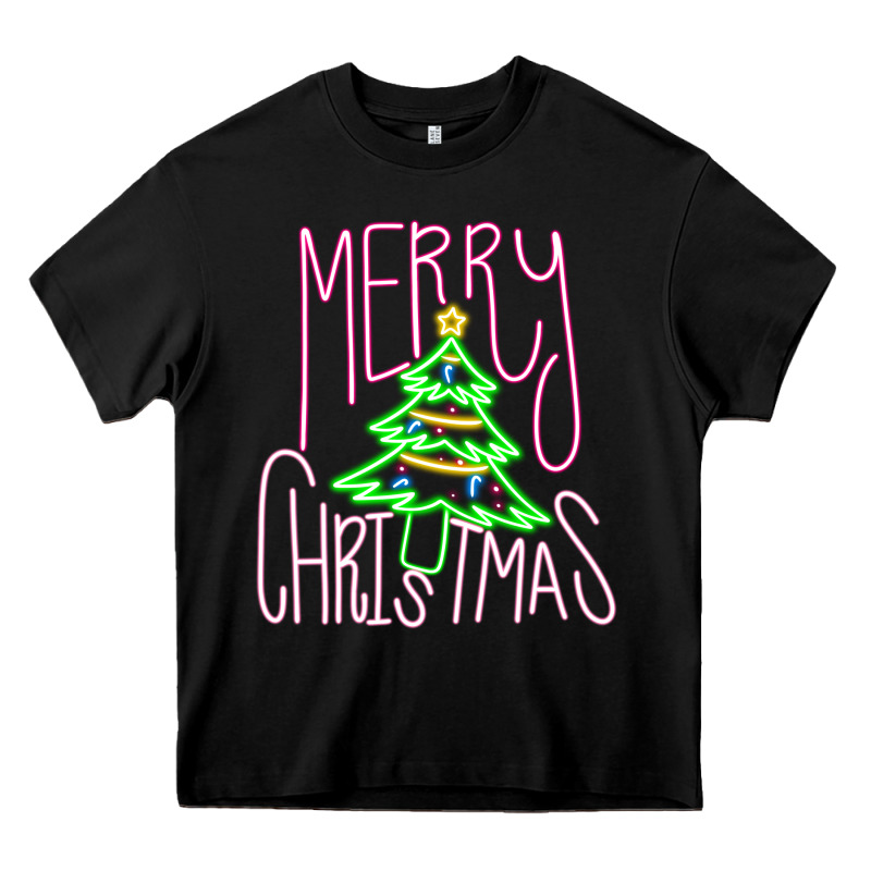 Merry Neon Christmas Heavy Core Tee by CowhideDigitalArt | Teevron