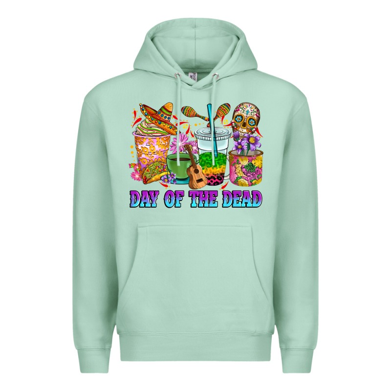 Day Of The Dead Coffee Cups Premium Hoodie by RanaPortraitStore | Teevron