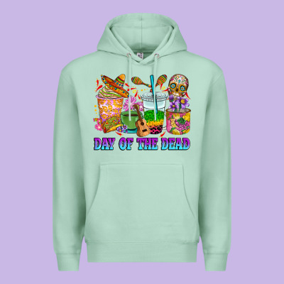 Day Of The Dead Coffee Cups Premium Hoodie Designed By Ranaportraitstore