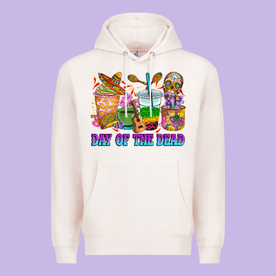 Day Of The Dead Coffee Cups Premium Hoodie Designed By Ranaportraitstore
