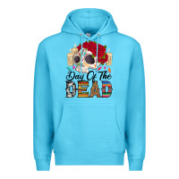 Ocean Blue Day of the dead skeleton Premium Hoodie - RanaPortraitStore