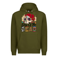 Army Green Day of the dead skeleton Premium Hoodie - RanaPortraitStore