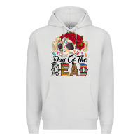 Dove Grey Day of the dead skeleton Premium Hoodie - RanaPortraitStore