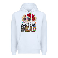 White Day of the dead skeleton Premium Hoodie - RanaPortraitStore