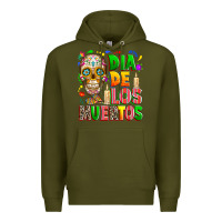 Army Green Dia de los muertos Premium Hoodie - RanaPortraitStore
