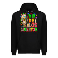 Black Dia de los muertos Premium Hoodie - RanaPortraitStore
