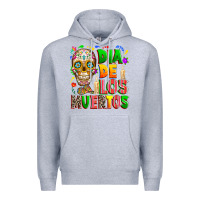 Heather Grey Dia de los muertos Premium Hoodie - RanaPortraitStore