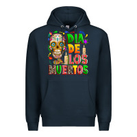 Navy Dia de los muertos Premium Hoodie - RanaPortraitStore