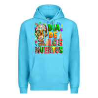 Ocean Blue Dia de los muertos Premium Hoodie - RanaPortraitStore