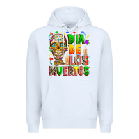 White Dia de los muertos Premium Hoodie - RanaPortraitStore