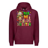 Burgundy Dia de los muertos Premium Hoodie - RanaPortraitStore