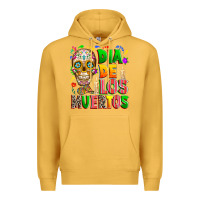 Mustard Dia de los muertos Premium Hoodie - RanaPortraitStore