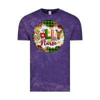 Cloud Purple Christmas Jolly Nurse Vintage Tee - Artiststas