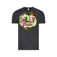 Vintage Black Christmas Jolly Nurse Vintage Tee - Artiststas