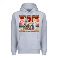 Heather Grey Day of the dead skeleton Premium Hoodie - RanaPortraitStore