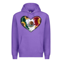 Purple Sunflower Mexican Flag Heart Premium Hoodie - RanaPortraitStore