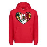 Red Sunflower Mexican Flag Heart Premium Hoodie - RanaPortraitStore