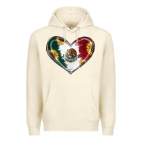 Sandshell Sunflower Mexican Flag Heart Premium Hoodie - RanaPortraitStore