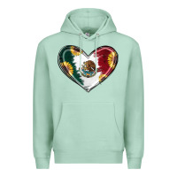 Seafoam Sunflower Mexican Flag Heart Premium Hoodie - RanaPortraitStore