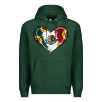Sports Green Sunflower Mexican Flag Heart Premium Hoodie - RanaPortraitStore