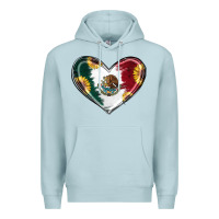 Blue Mist Sunflower Mexican Flag Heart Premium Hoodie - RanaPortraitStore
