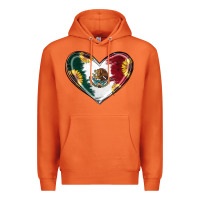 Carrot Sunflower Mexican Flag Heart Premium Hoodie - RanaPortraitStore