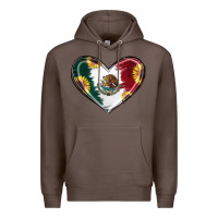 Coffee Sunflower Mexican Flag Heart Premium Hoodie - RanaPortraitStore