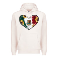 Pale Pink Sunflower Mexican Flag Heart Premium Hoodie - RanaPortraitStore