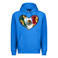 True Royal Sunflower Mexican Flag Heart Premium Hoodie - RanaPortraitStore
