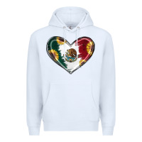 White Sunflower Mexican Flag Heart Premium Hoodie - RanaPortraitStore