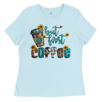 Baby Blue but first coffee Ladies Tee - Artiststas