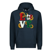 Navy Mexican Flag With Sunflowers Love Premium Hoodie - RanaPortraitStore