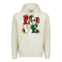 Oatmeal Heather Mexican Flag With Sunflowers Love Premium Hoodie - RanaPortraitStore