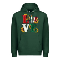 Sports Green Mexican Flag With Sunflowers Love Premium Hoodie - RanaPortraitStore