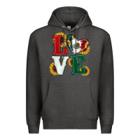 Charcoal Heather Mexican Flag With Sunflowers Love Premium Hoodie - RanaPortraitStore