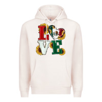 Pale Pink Mexican Flag With Sunflowers Love Premium Hoodie - RanaPortraitStore