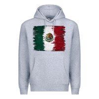 Heather Grey Mexican Flag Premium Hoodie - RanaPortraitStore